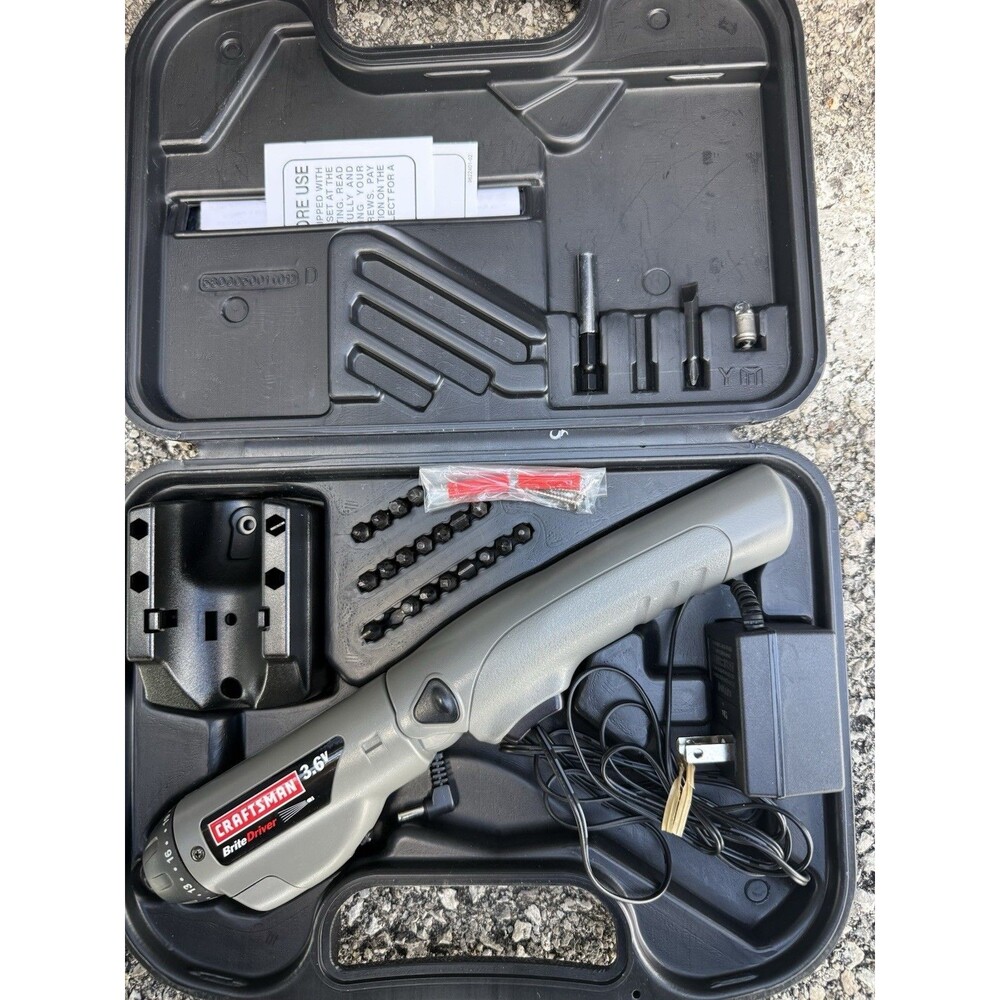 Craftsman 3.6V Brite Driver - 315.111373 - Gray - Tested - Missing 2 Bits